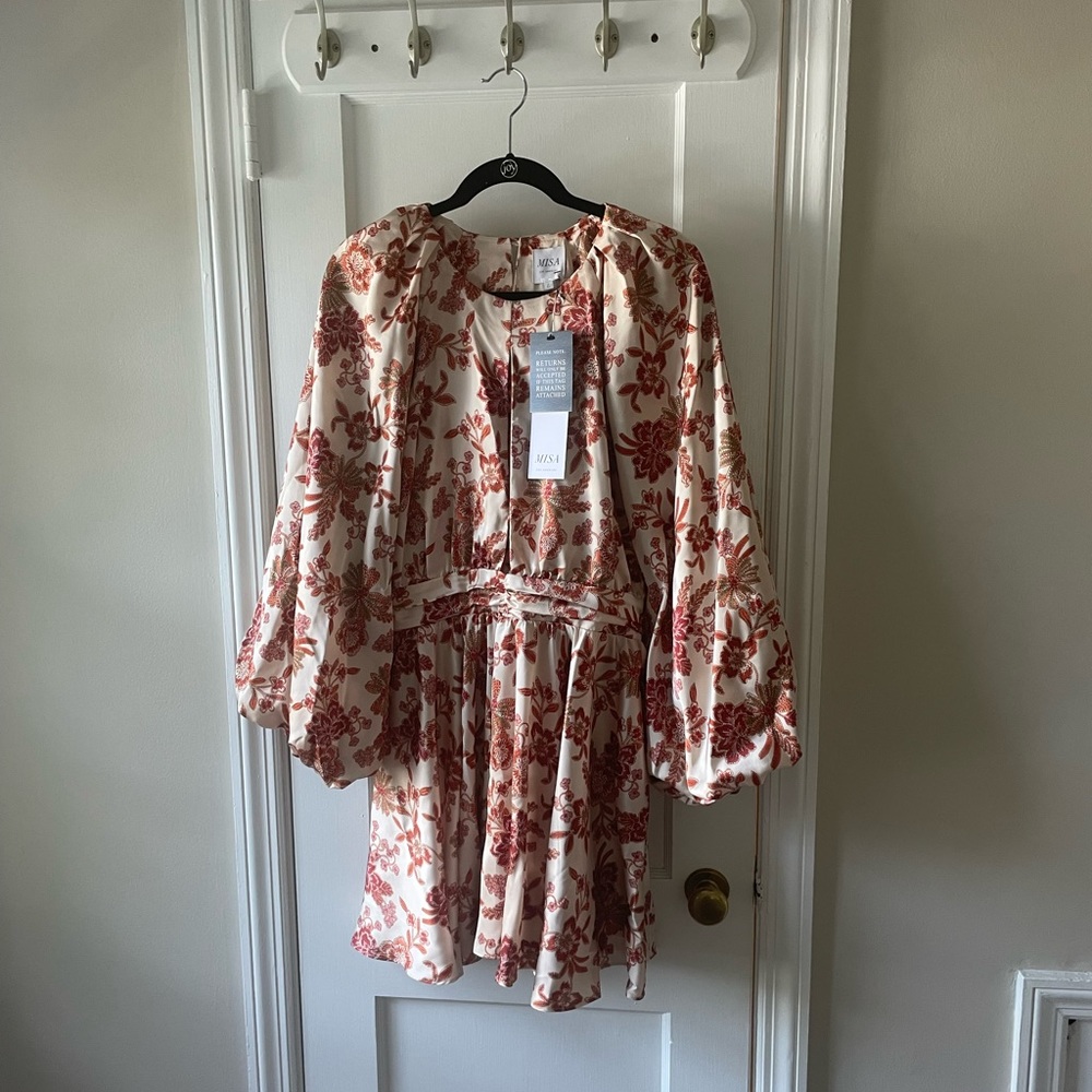 MISA LOS ANGELES KARA DRESS- FALLING FLORA SATIN